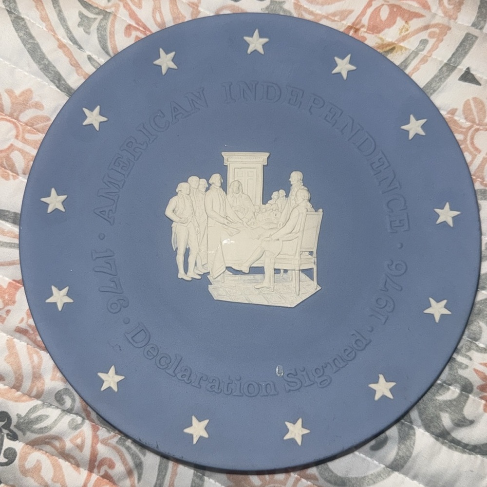 ❤️ Wedgwood Jasperware 1776-1976 Declaration Signed Plate ❤️ F4